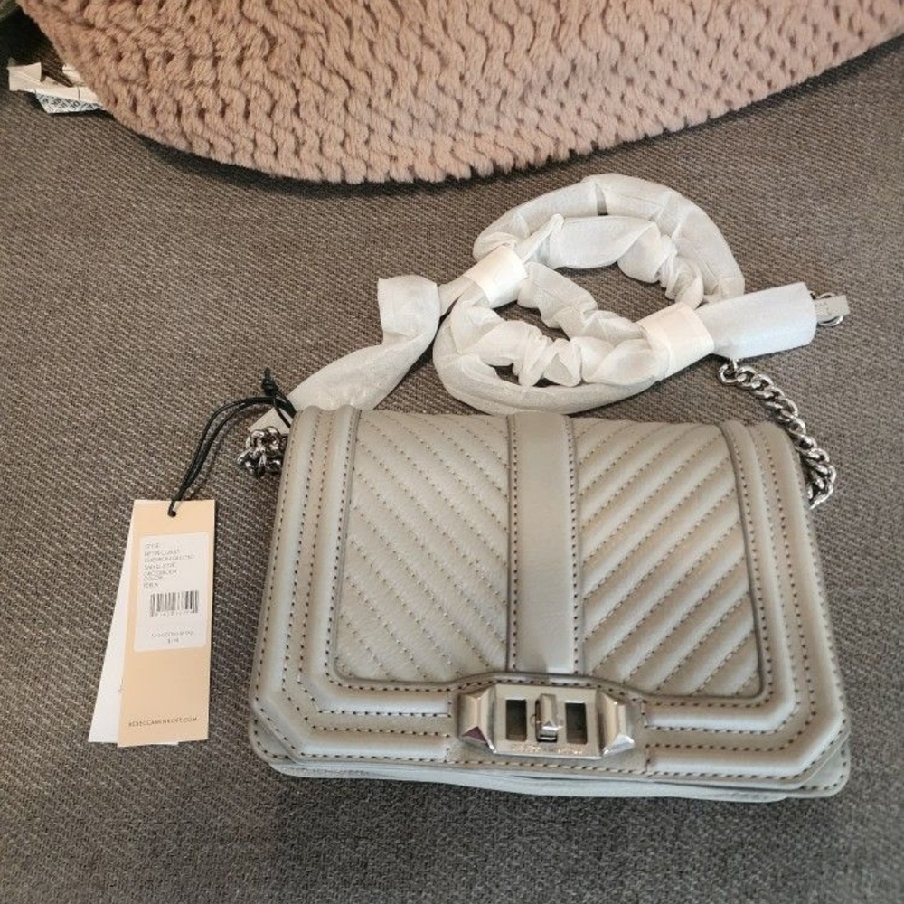 Rebecca Minkoff Gray Chevron Quilted Crossbody